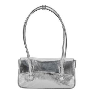 Margesherwood Women Shoulder Bag With Flap In Metallic Leather